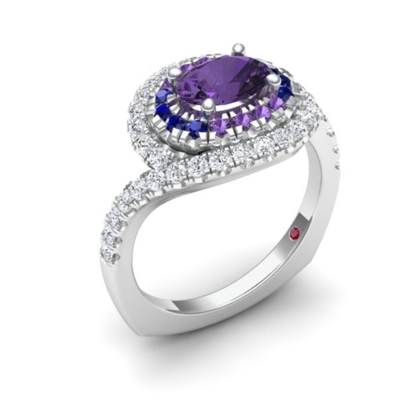 Sapphire diamond ring - Picture 3 of 8